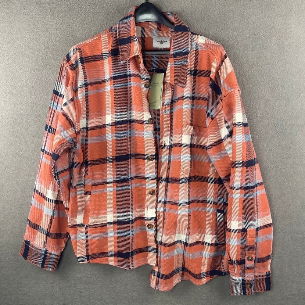Goodfellow Heavyweight Flannel Shirt Jacket Apricot Men's XL with Pockets
